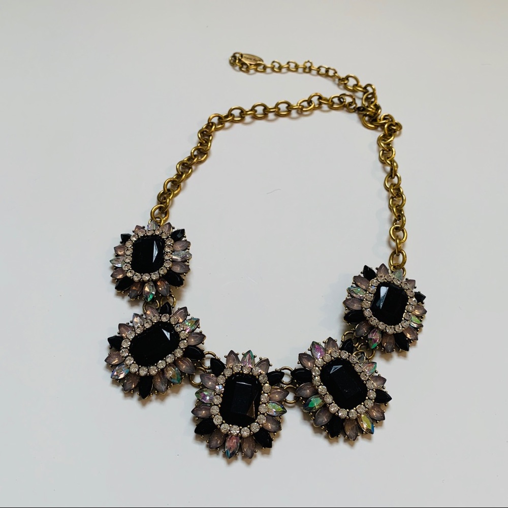 Black Crystal Statement Necklace